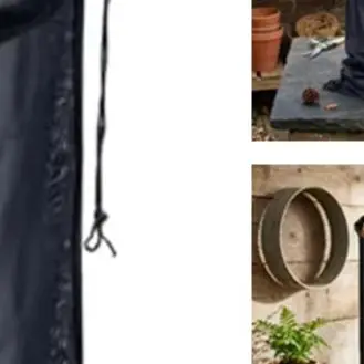 Black Polyester Drawstring Mesh Discharge Bag 24x48 Inch For Wood Chipper Shredder Leaf Mulcher Garden Waste Collection Accessor