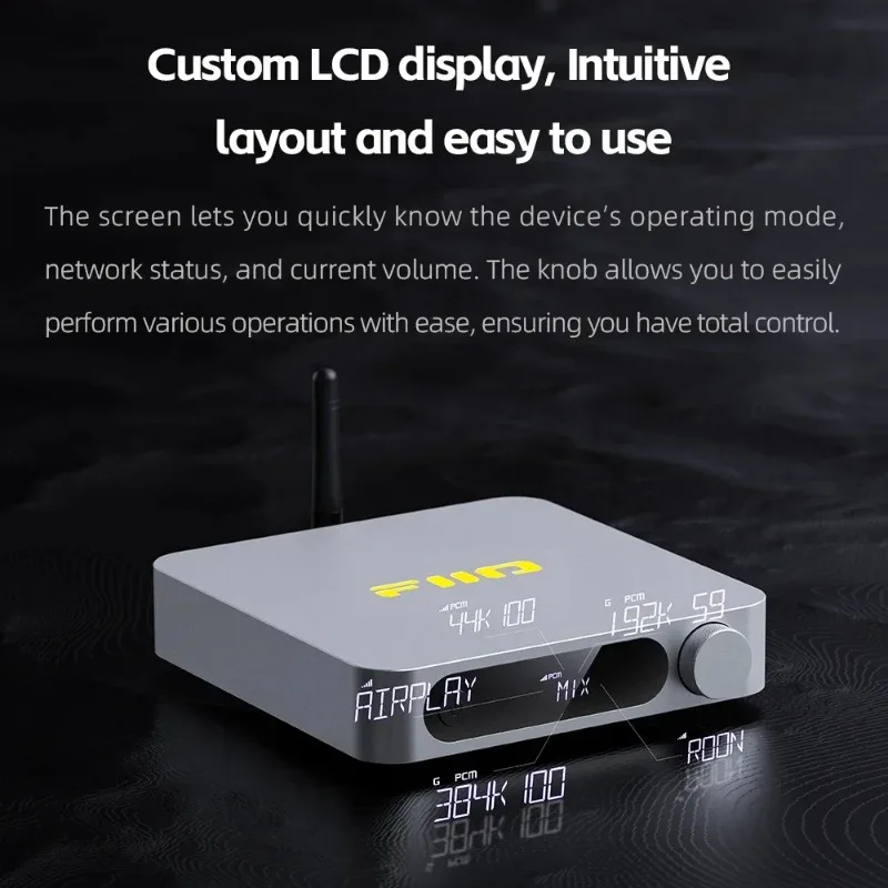 FiiO SR11 Penerima Musik Streaming WiFi Mendukung AirPlay Roon Ready 2.4G-5G Daul Band Audio Resolusi Tinggi PCM768 DSD256 Remote Control