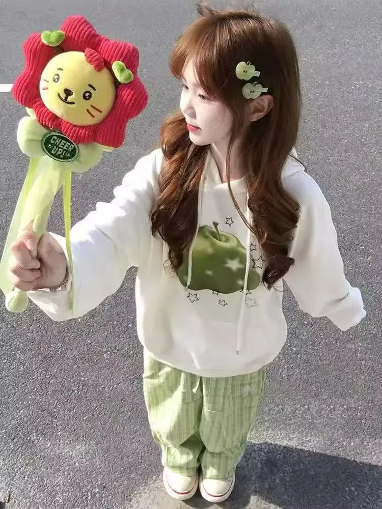 

Женская толстовка с креативным принтом American Sle, новинка 2025 года, свободная куртка с капюшоном, осень-зима, модная