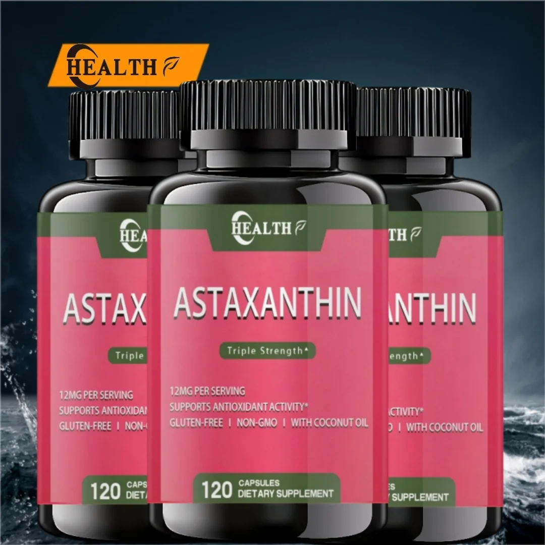 Astaxanthin Supplement, Maximum Absorption, Stronger Antioxidant Than Vitamin C, Non Gmo, Gluten Free