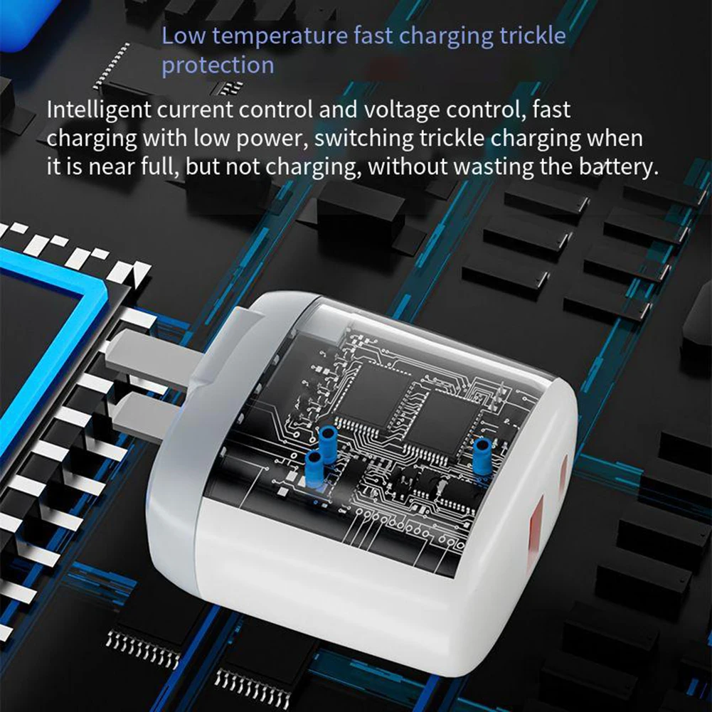 USB Type C Wall Charger Block 30W Dual Port PD Power Delivery Fast Type C Charging Block Plug Foldable Adapter For Smart Phone