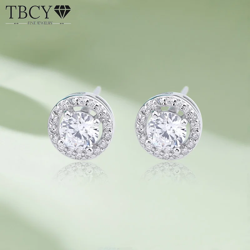 TBCYD 0.5-2CT D Color 100% Real Moissanite orecchini a bottone per donna con GRA Top Quality S925 orecchini a bottone in argento Pendientes Jewelry