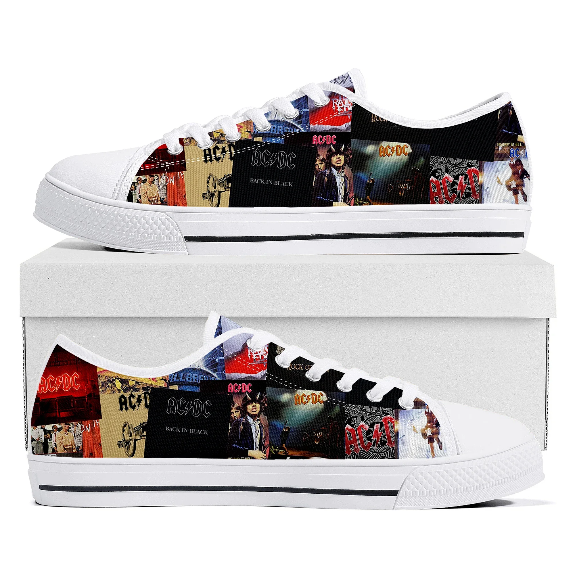 

AC Rock Band Low Top Sneakers DC Mens Womens Teenager High Quality Canvas Sneaker Casual Couple Shoes Custom Shoe