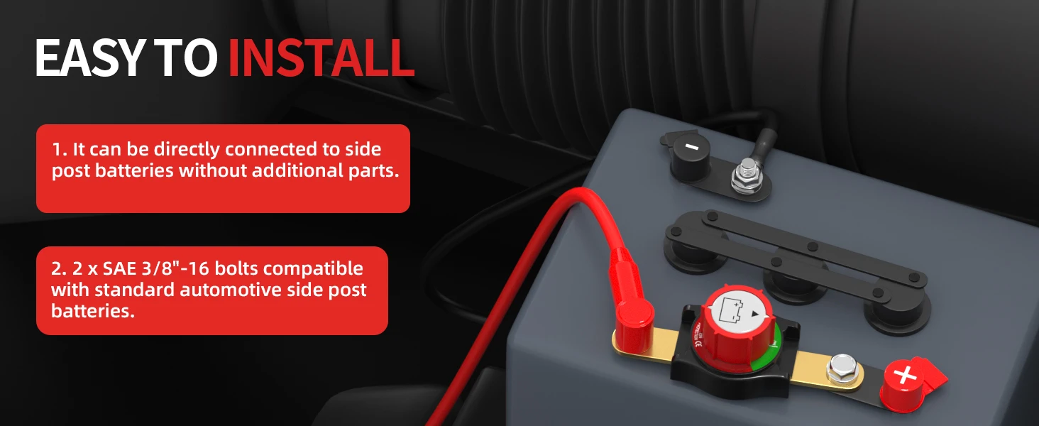 Auto RV Boot ATV UTV Ein/Aus-Schalter Batterie-Trennschalter 12V-48V 275A Wasserdichter Marine-Batterie-Abschaltschalter 12 Volt – Detail 1