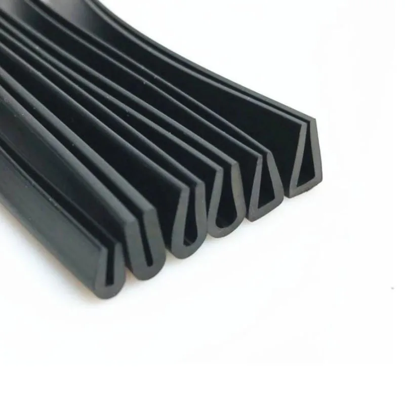 1/5M Black Rubber Edging Sealing Strip U-Shaped Section Seal Edge Shield For Glass Steel Plate Strips