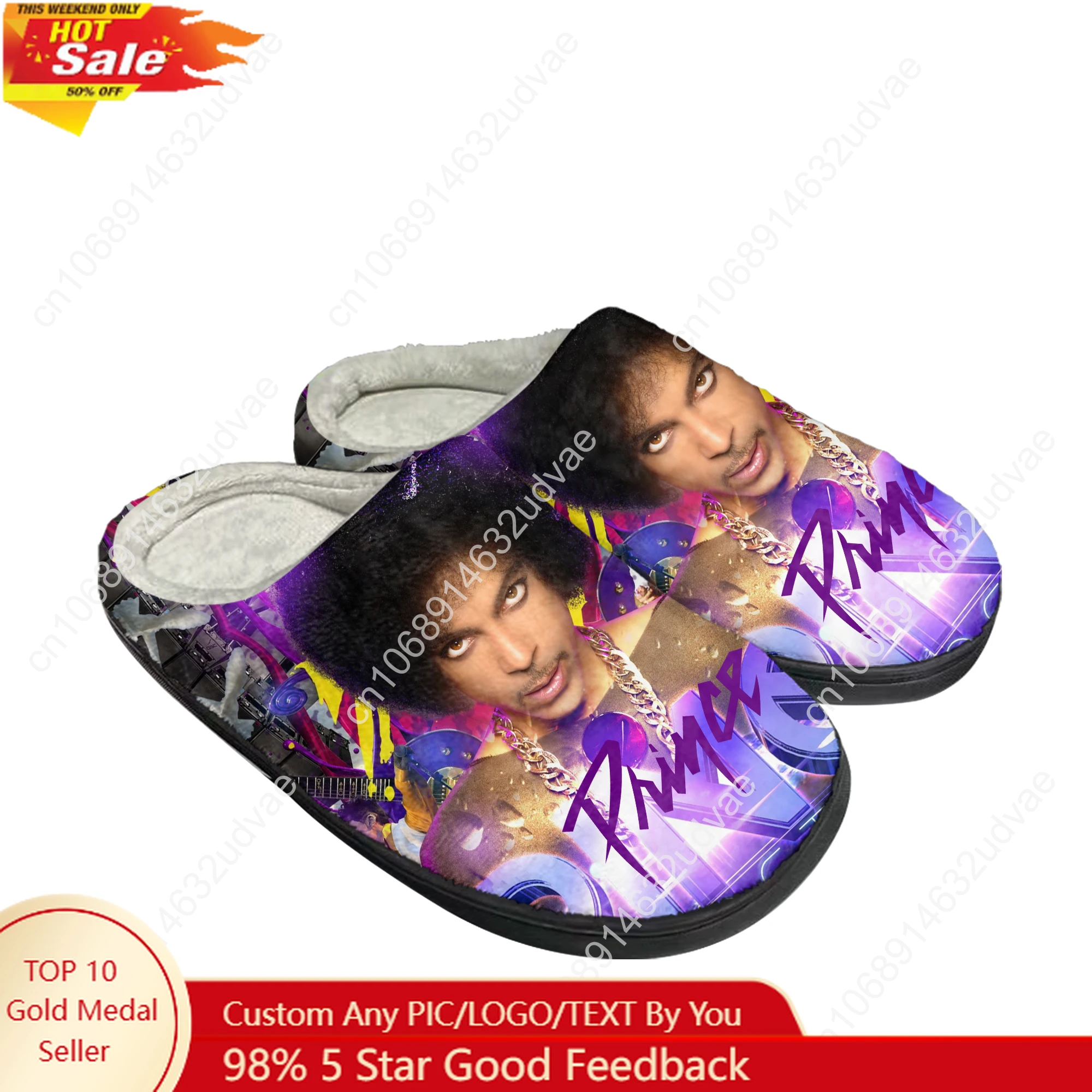 

Prince Rogers Nelson Cotton Slippers Mens Womens Keep Warm Shoes Home Plush Bedroom Footwear Custom Made Thermal Slipper