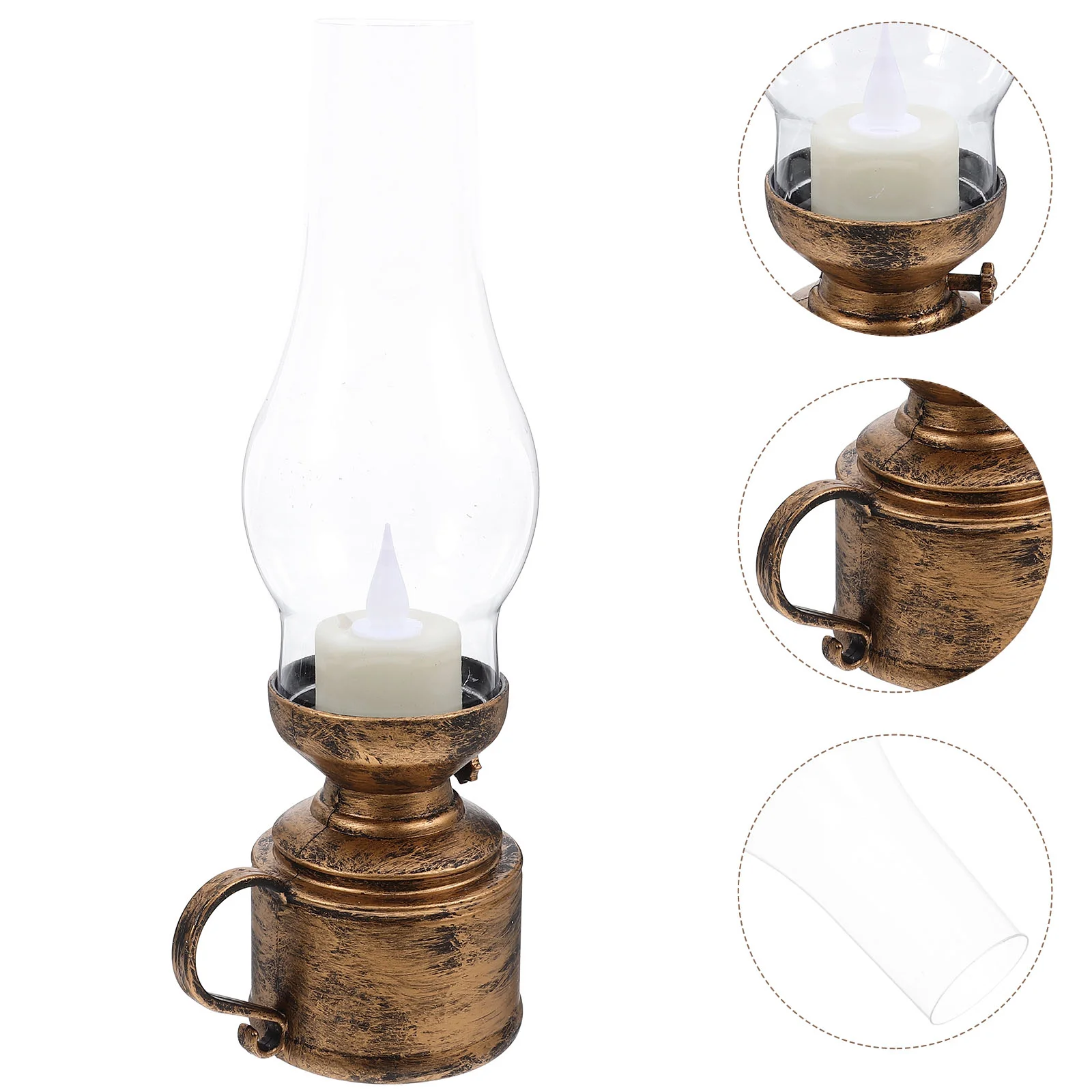 Retro Kerosene Lamp Vintage LED Light Home Ornament Model Electronic Lamps For Indoor Decorative Lanterns