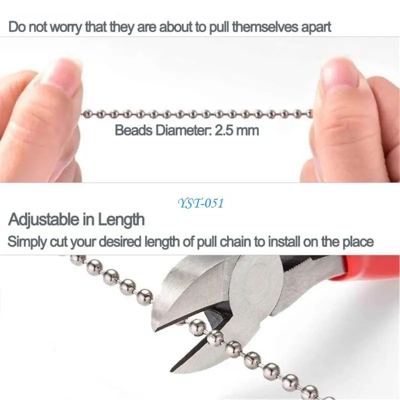 

E15A 2Pieces Decorative Crystals Flower Pull Chains for Ceiling Light Daily Use