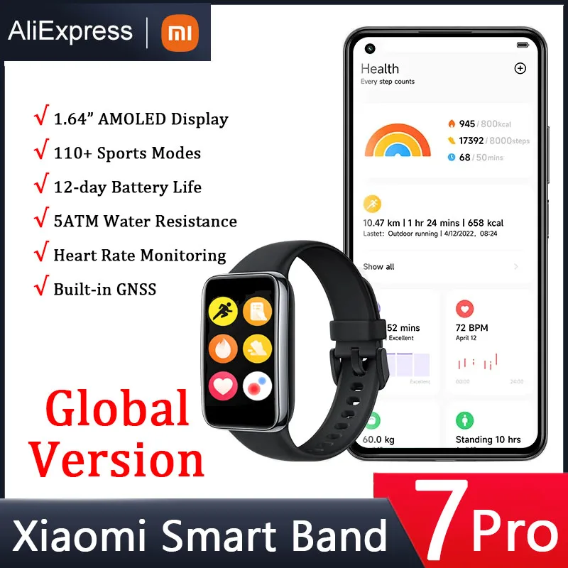 

Global Version Original Xiaomi Mi Band 7 Pro 1.64" AMOLED Screen Smart Bracelet Blood Oxygen Fitness Traker Bluetooth Waterproof