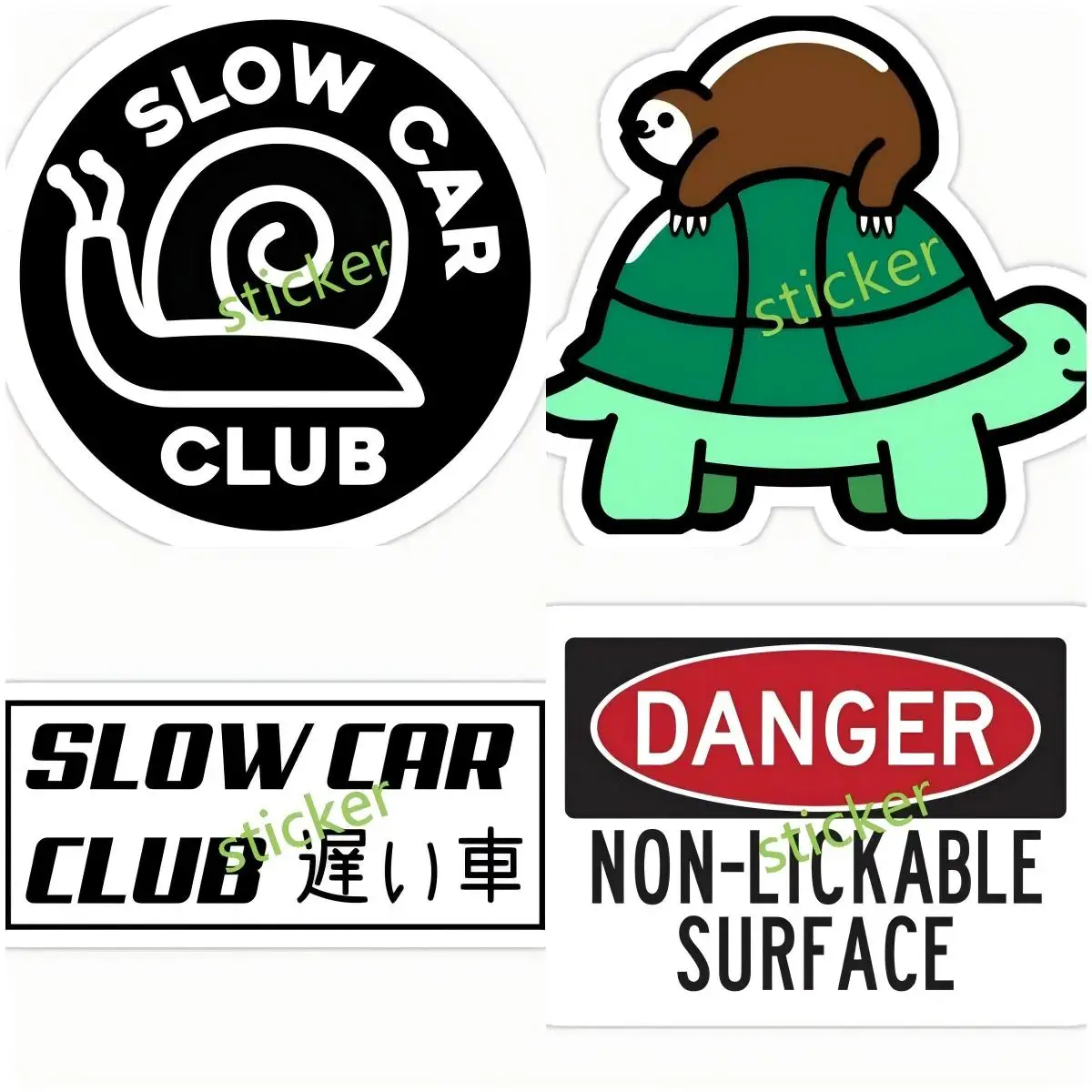 

Car Slap - Slow Car Club Car Stickers Blak and Red Style Car Styling Nice Decals Suitable for JDM RV Car Wrap