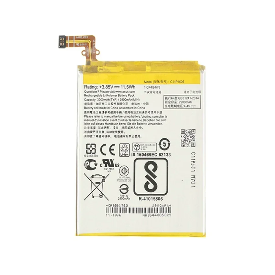 배터리 C11P1605, 3000mAh, ASUS ZenFone 3, ZenFone3, ZS550KL, ZS570KL, Z01FD, ZS, 550KL, 570KL용