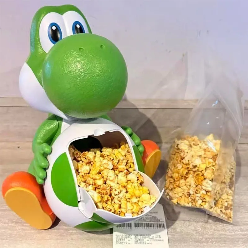 Nuevo Contenedor de Palomitas de Maíz de Alta Calidad con Diseño de Mario, Figura de Anime, Recipiente para Guardar Snacks, Figura de Acción de PVC, Tarro de Dulces, Juguetes Coleccionables, Regalos