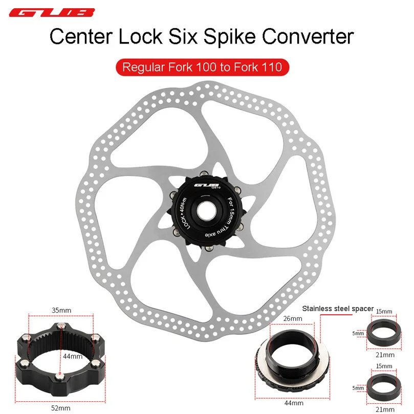 GUB G610 BOOST BICYCLE HUB CONVERTERS 100*15 to 110*15 to Center Lock Conversion Washer Center Lock to Six Spike Hub Accessories