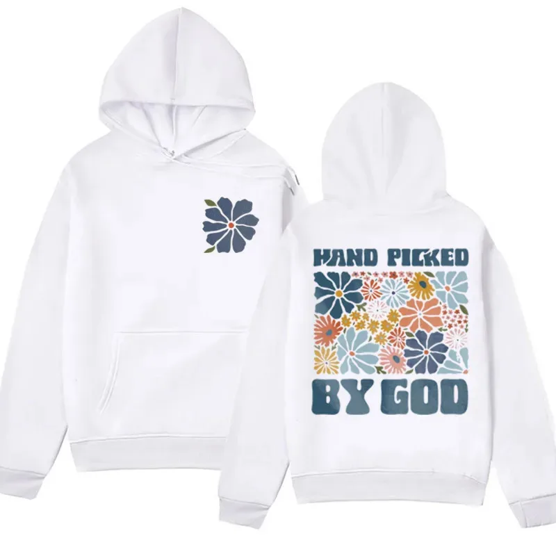 Boho Living Proof of A Loving God Graphic Hoodie Retro Christian Sublimation Wildflower Bible Verse Sweatshirts Stylish Pullover