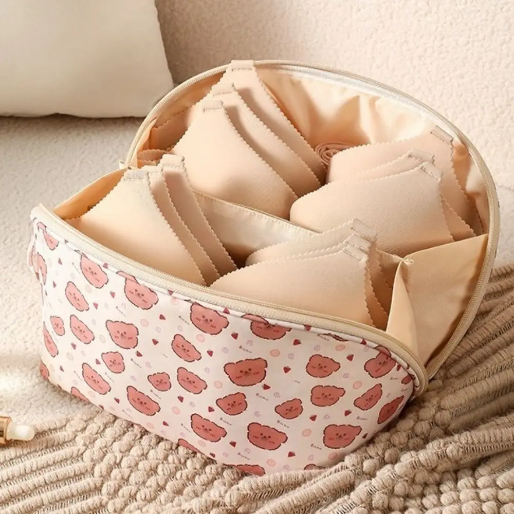 

Cartoon Printing Underwear Storage Bag Sorting Large Capacity Travel Bra Organizer Handheld Semi-circle Shaped