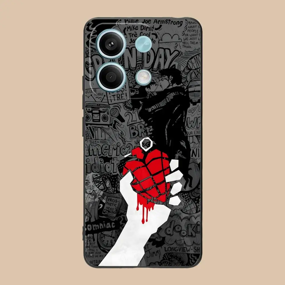 حافظة هاتف محمول Green Day Punk لهاتف POCO M6 M5 M4 M3 X7 X6 X5 X4 X3 F6 F5 F4 Pro GT 5G غطاء هواتف محمولة مطبوع ملون فاخر
