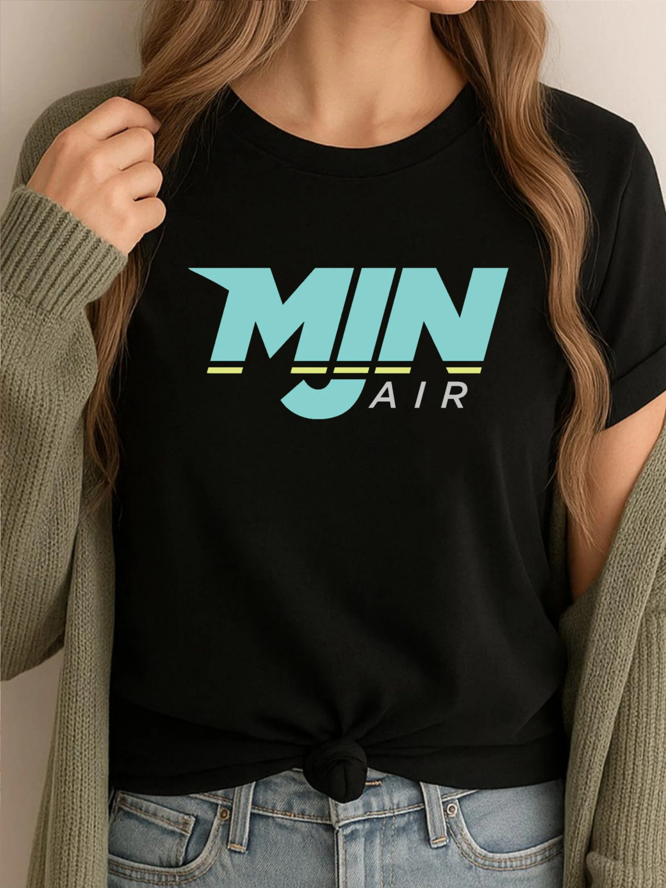 

Mjn Air Logo Graphic T Shirts Homme Figures Printed Tees Mens Luxury Designer Soft Clothes Simple Style