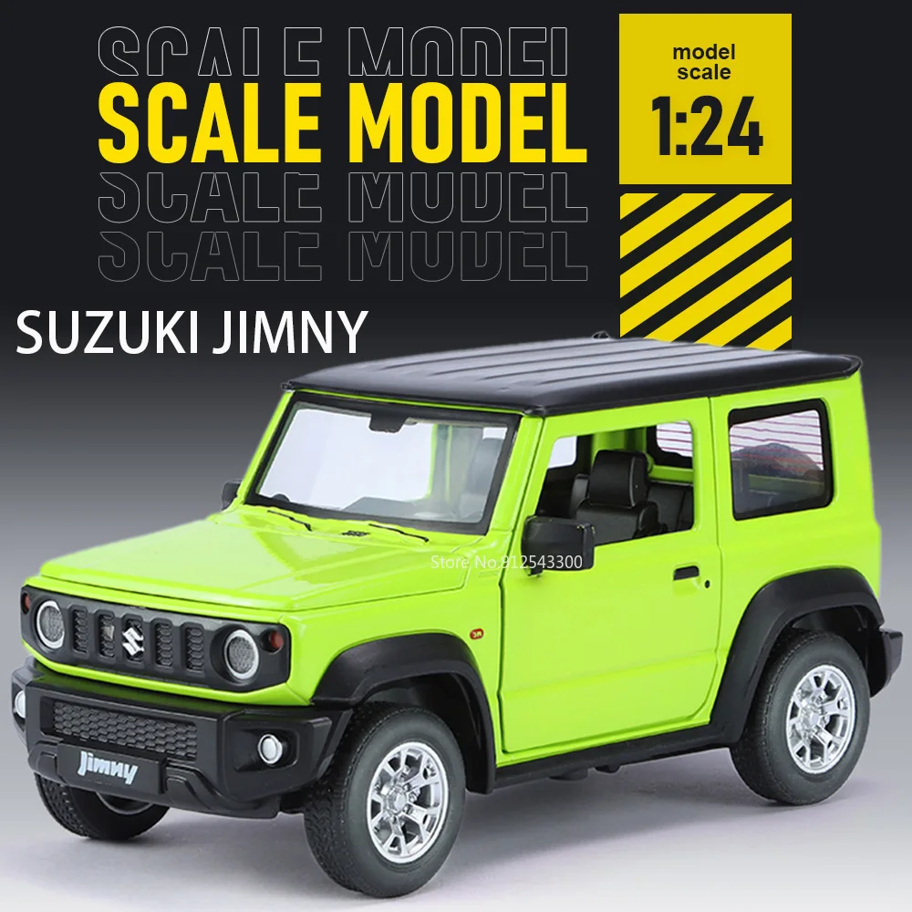 

1:24 Suzuki Jimny Range Rover Car Model Toy Doors Opened Sound Light Models Alloy Body Shock Absorption Vehicle Holiday Surprise