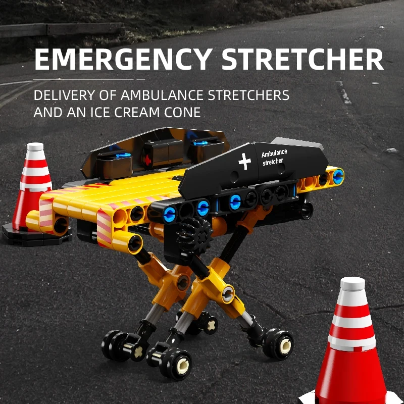3850PCS 46cm Large Off Road Ambulance Building Blocks DIY Assemble Vehicle Car Technology Bricks Educational Toy Birthday Gifts