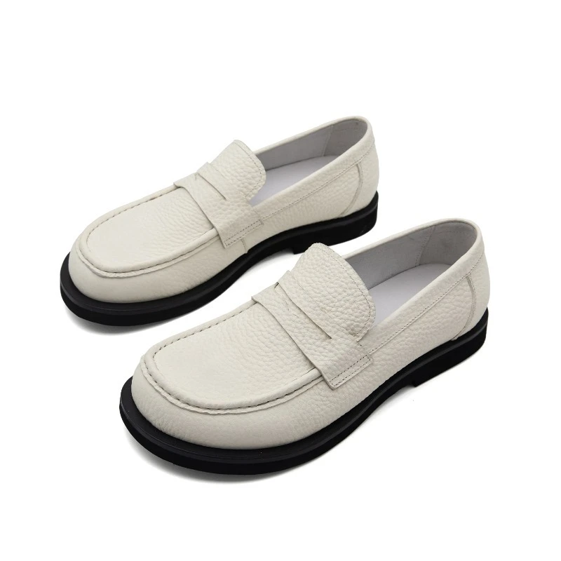 

Весенне-осенние повседневные лоферы из натуральной кожи, мужские кожаные туфли, офисные деловые оксфорды с круглым носком, мужские вечерние свадебные туфли