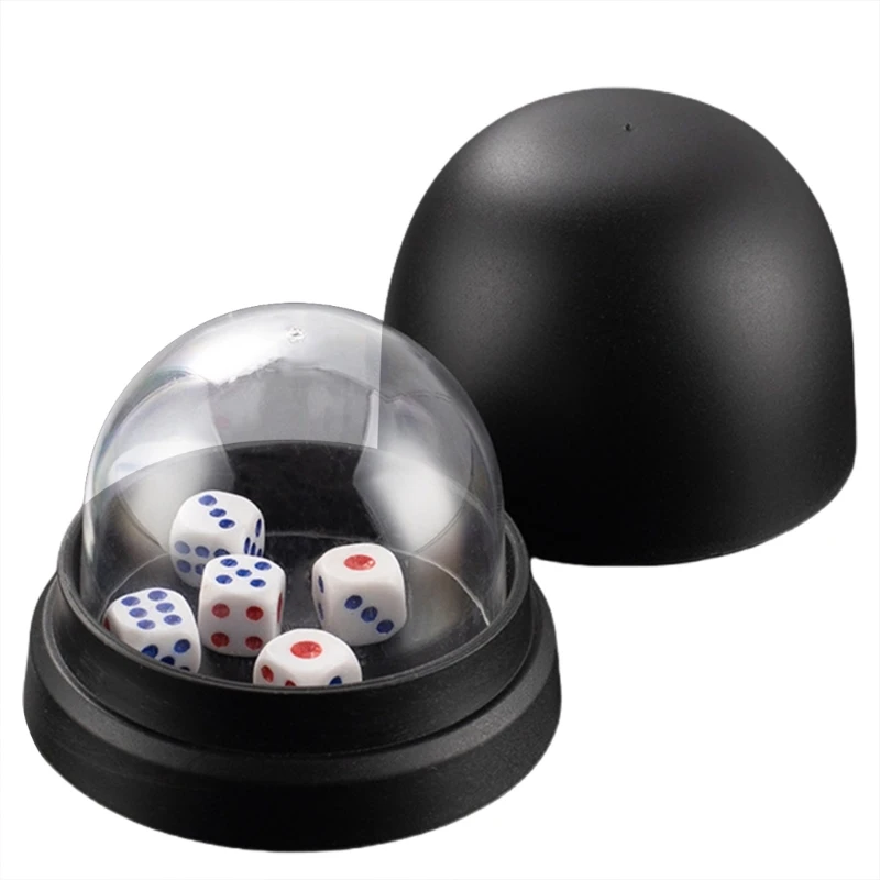 Anti Cheating Dices Cup with Lid 5 Dices for Gaming Night KTV Restaurant Barbecue Shop for Party Entertainment Activity