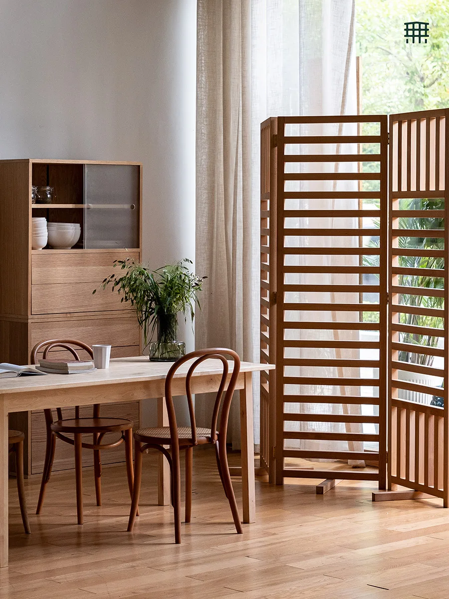 Solid wood screen entrance living room partition folding movable solid wood shelf bookshelf home folding screen