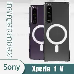 Fonda Per Sony Xperia 1 10 V Per Magsafe Custodia Magnetica Trasparente Per Xperia 1 5 IV 1 III 1 II Caricatore Senza Fili Magsafing Copertura