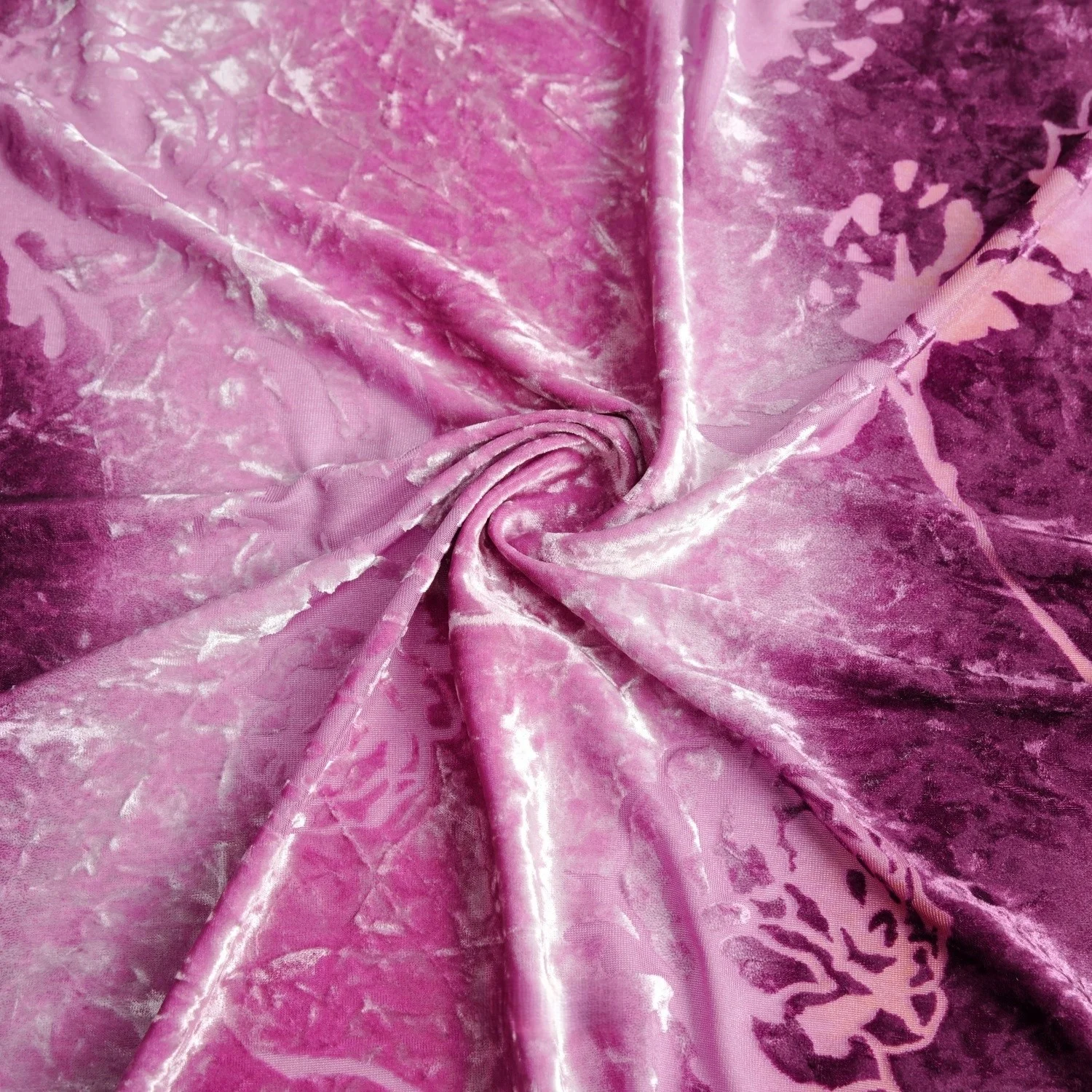2 Yards of Slightly Sheer Multi-Color Stretchy Hollow-Out Floral Silk Velvet Dress Cheongsam Fabric Wide-Leg Pants Performance C