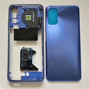 Bilashmart Housing Xiaomi Redmi Note 10 5G Back Cover+Middle Frame+Side Key+Camera Glass Lens+Sim Tray
