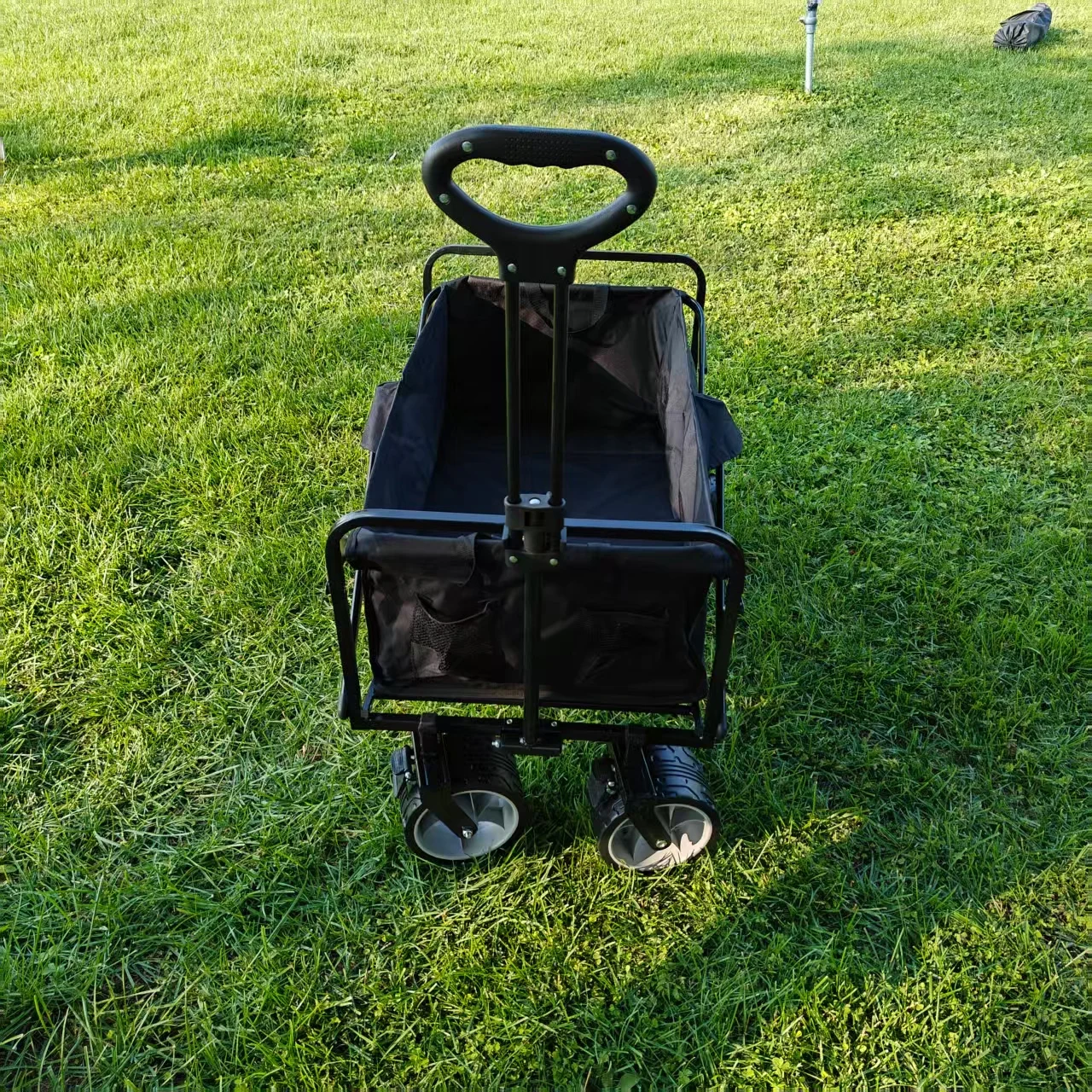 Vagão dobrável portátil dobrável com alças push pull ajustáveis vagão de jardim carrinho de praia resistente grande capacidade