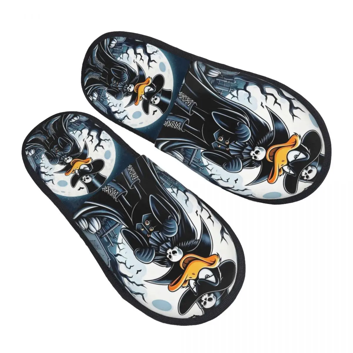 

Домашние тапочки Daffy Duck на заказ, женские удобные тапочки из пены с эффектом памяти, забавные мультяшные кавайные тапочки без шнуровки для отеля