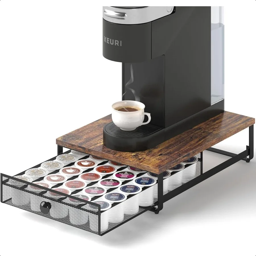 

K Cup Organizer Coffee Pod Holder Rack Under Cabinet Pod Holder with Sliding Drawer holds up to 35 KCup Pods No Assembly Needed