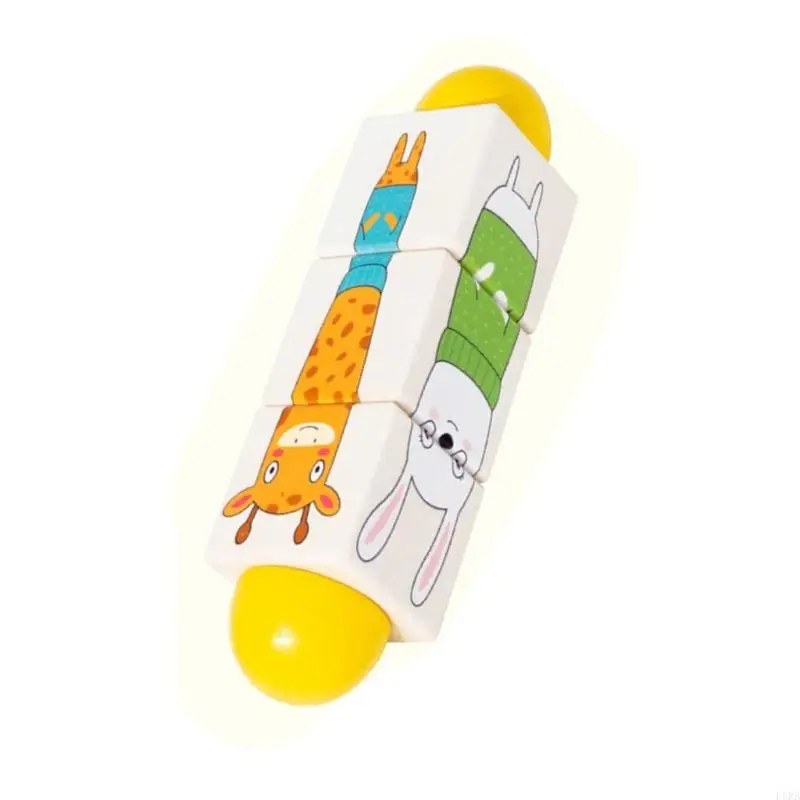 Baby Cognitive Puzzle Fun Juguete aprendizaje bloque giratorio para desarrollo sensorial L8RB