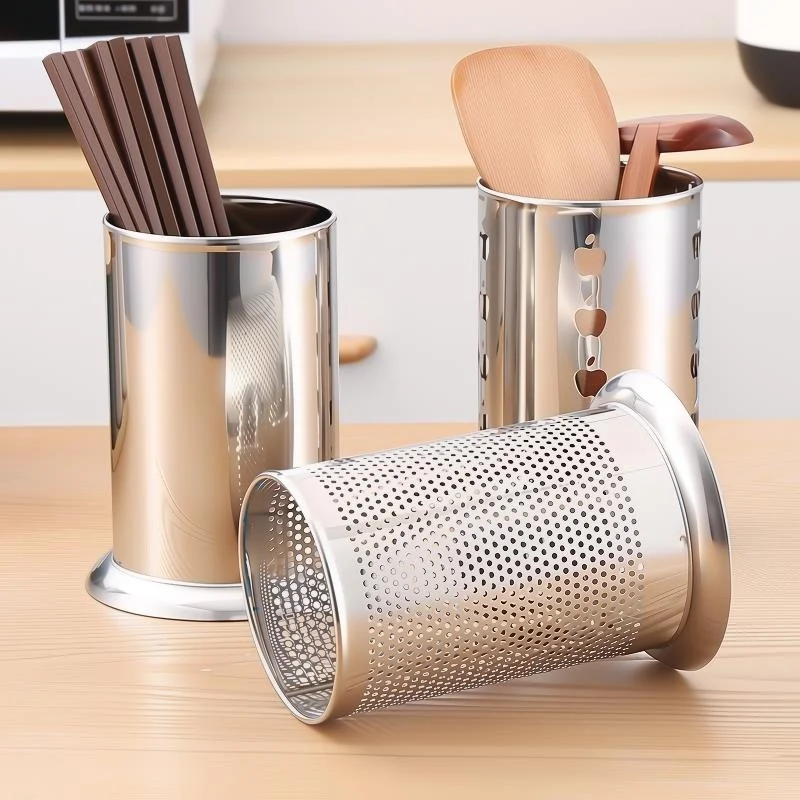 

Stainl Steel Thiened BBQ Clamp Buet Kitchen Anti-Mold Chopstis Buet Chopstis Box Drainage Tube Bamboo Sti Buet