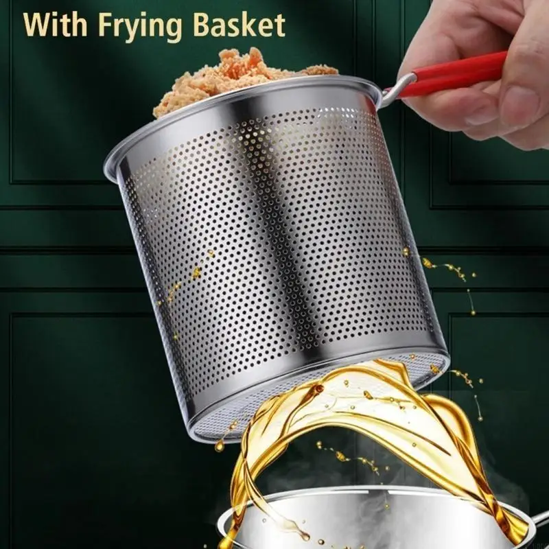   1.2L Stainless Steel Mini Oil Pot With Filter Mesh For Home Frying Kitchen Tool