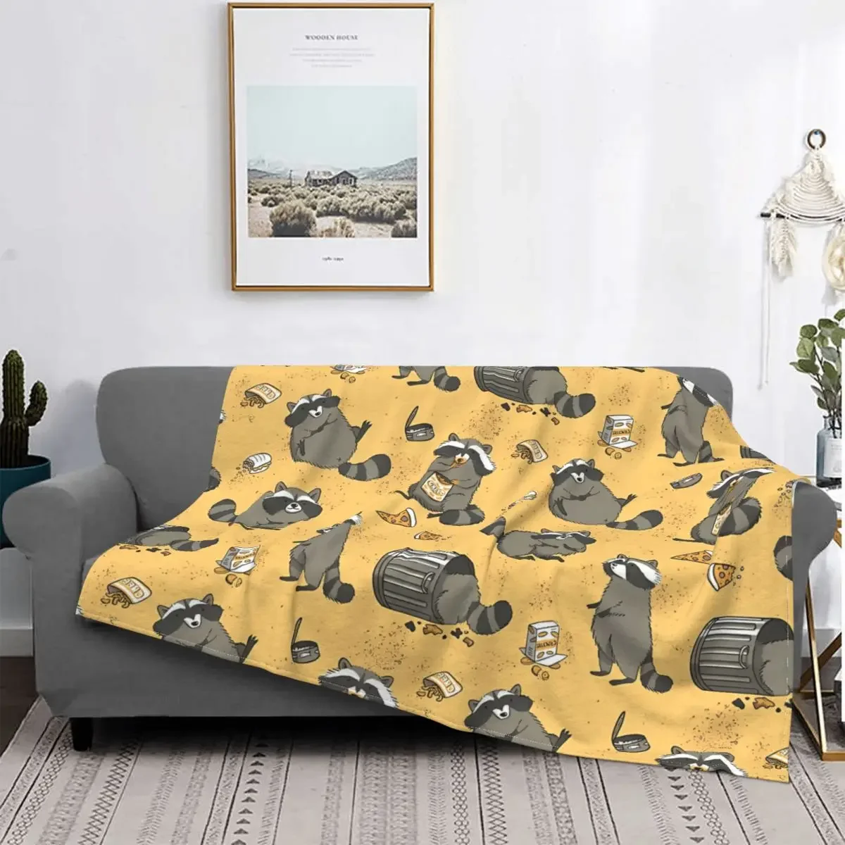 Rascally Blanket Raccoon Fleece Velvet Autumn/Winter Breathable Super Warm Thin Throw Blankets For Office Bedspread