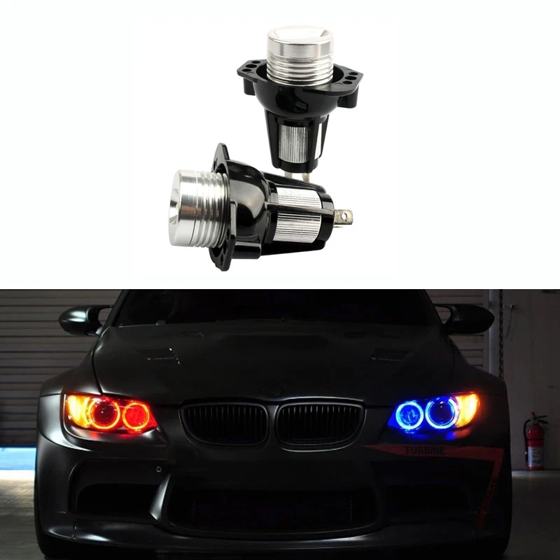 2PCS 10W LED Angel Eyes Marker Lights Bulbs Error Free White/Red/Blue for BMW E90 E91 3 Series 325i 328i 335i Car Styling