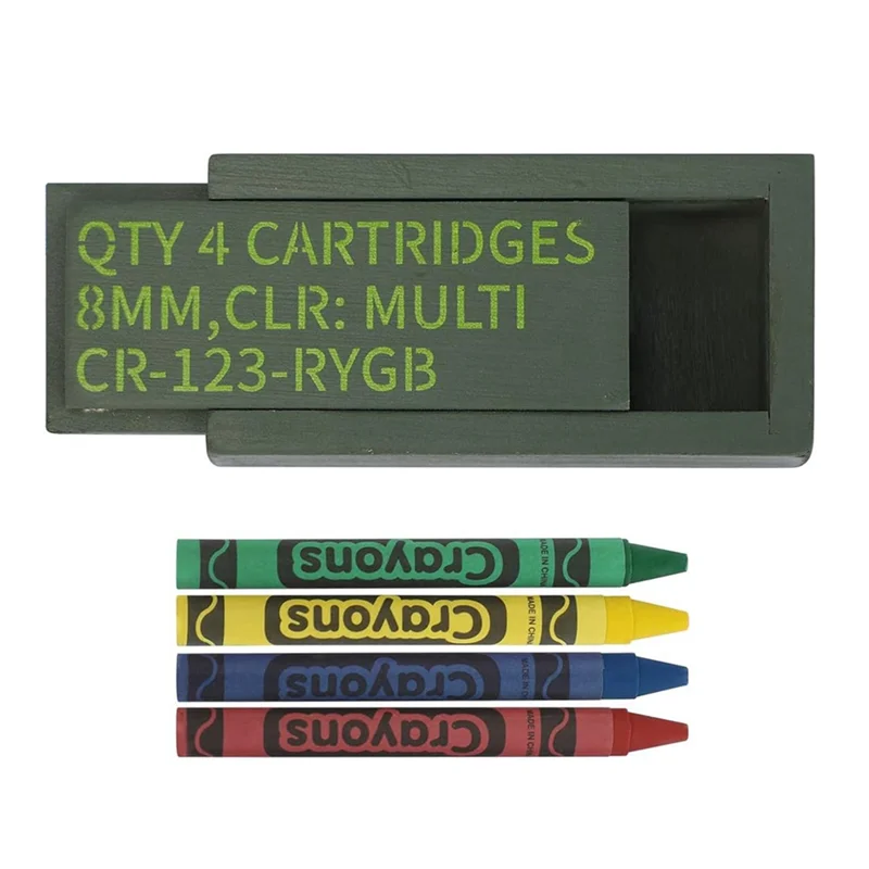EDT-1PCS Funny Tactical Crayon Case,Crayons Party Favors Funny Edible Crayons For Marines Gifts, With 4 Mini Crayon For Kids
