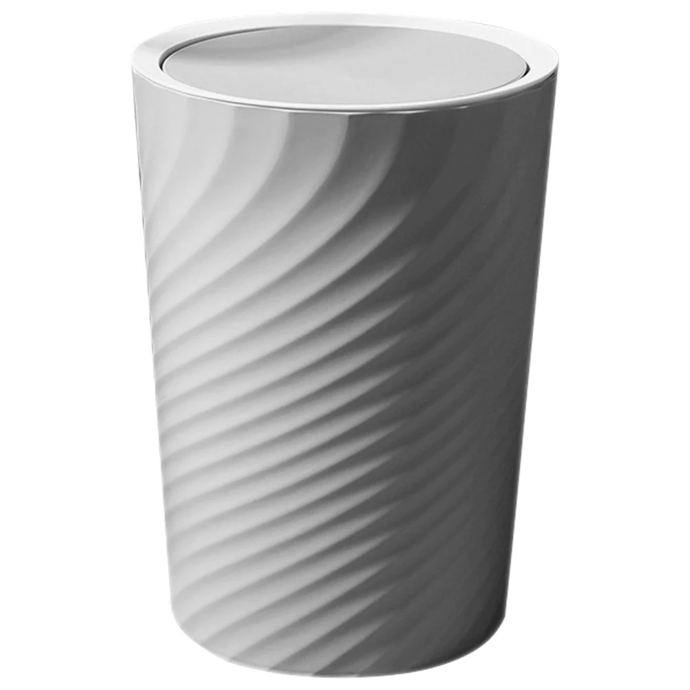 

12L Plastic Swing Lid Trash Can Household Garbage Bin Kitchen Bathroom Bedroom Storage Rubbish Container Crumbs Tissues Peelings