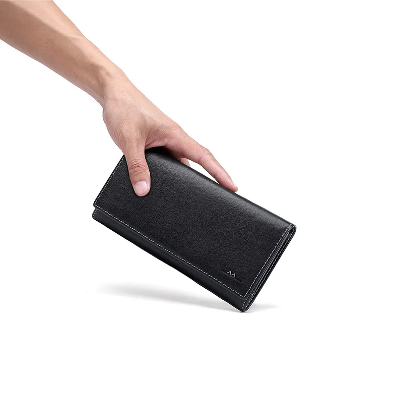 Real leather men's long wallet multi-card multi-function business youth large capacity zipper money security hand wallet