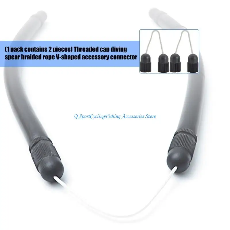  2pcs Wishbone Latex Tube Adapter Wear Resistant Threaded Spearfishing Connector Underwater Spear Connection Accessories view 2