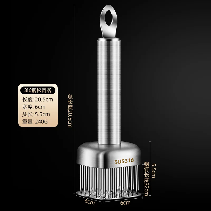 316 stainless steel  loosening needle steak needle tender meat  hammer  tendon breaker insert button meat roast hole piercer