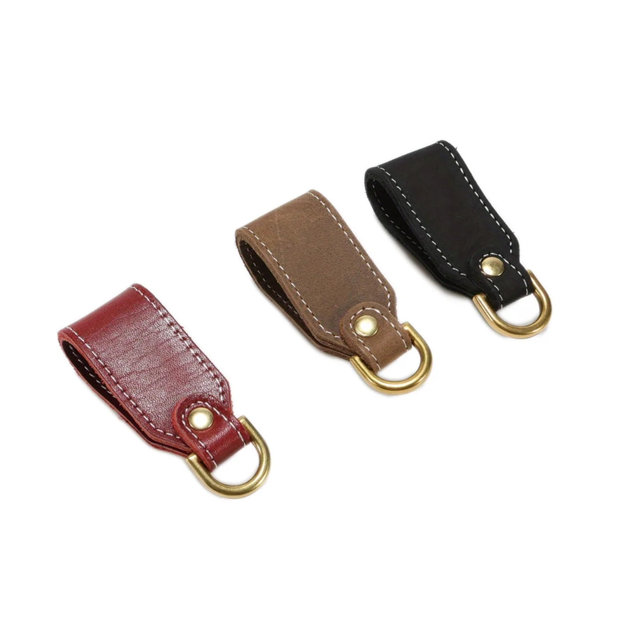 1pc Premium First-layer Cowhide Waist Keychain - Durable Tactical Buckle for Car Keys, Mountaineering, and Rock Climbing - Hands