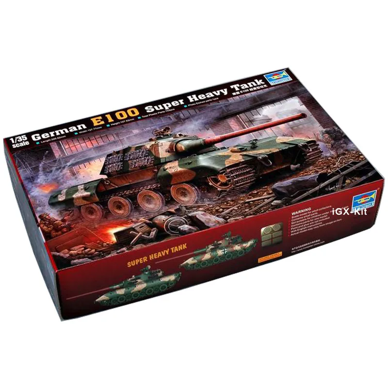 Trumpeter 00384 1/35 German E-100 E100 Super Heavy Tank Child Military Gift Collection Toy Plastic Assembly Building Model Kit