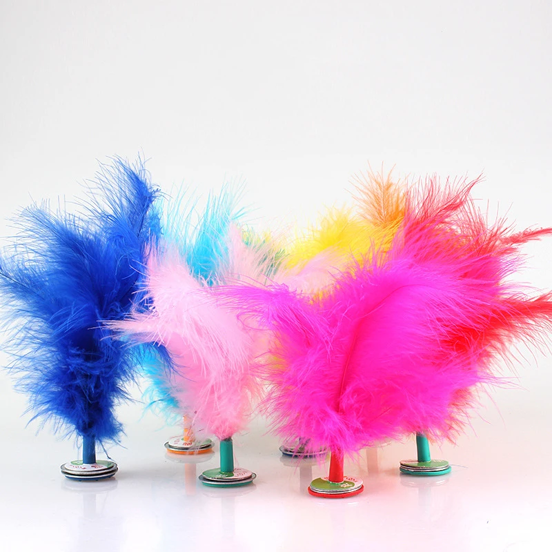 Kid's Adult Classic Indoor Outdoor Entertainment Colourful Feather Shuttlecock Pure Handmade Turkey Feather Shuttlecock Toys