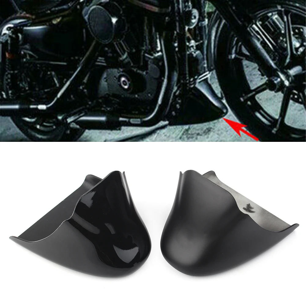 Black Motorbike Chin Fairing Spoiler Trim Cover for Harley Sportster 883 1200 Custom XL883C XL1200C ABS Plastic