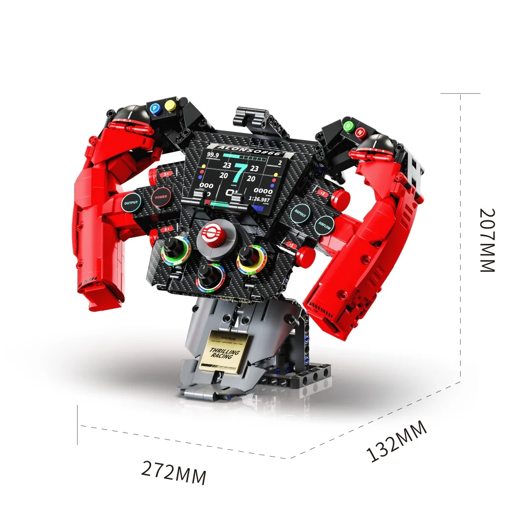 

971PCS Racing Steering Wheel Building Blocks Simulation Model DIY Assembly Desktop Decoration Gift for Adults Kids Racing Fans
