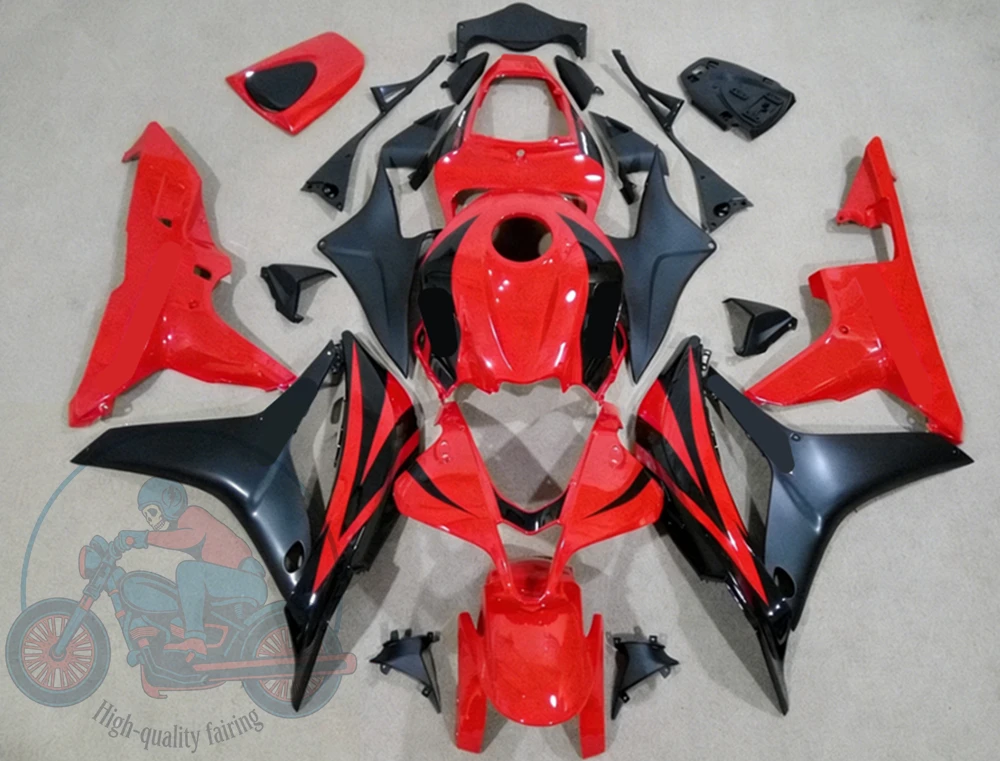 High quality New ABS Full Fairings Kit Fit for HONDA CBR600RR F5 2007 2008 07 08 Bodywork Set Custom Black Red