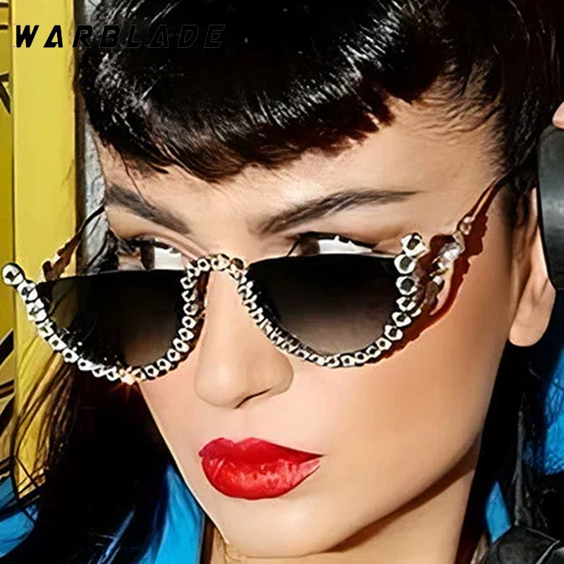 

Personality Semi-Circle Sunglasses Men Women Retro Design Diamond Punk Sun Glasses Street Photography Driving Shades UV400 Очки