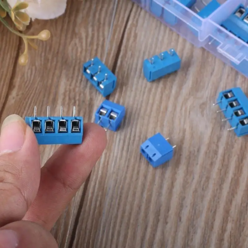 

652F 100Pcs 2/3/4Pin PCB Screw Terminals Block Connectors 5mm Pitches PCB Mount Screw Terminals Block Circuit Board Connector